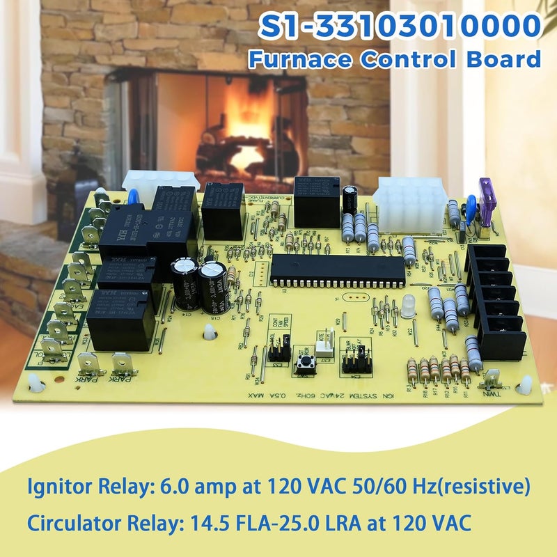 FONGLP S1-33103010000 Furnace Control Circuit Board, Compatible with White Rodgers 50A56-956 50A56-242 50A56-243, York, Luxaire, Coleman Integrated Control Furnaces, 120V Ignitor with LED Diagnostics - Image 4